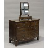 A Regency mahogany bowfront chest of drawers, the crossbanded top with boxwood stringing, height