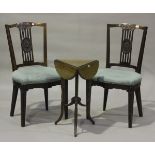 A pair of late 18th century Continental elm pierced and carved splat back side chairs, height