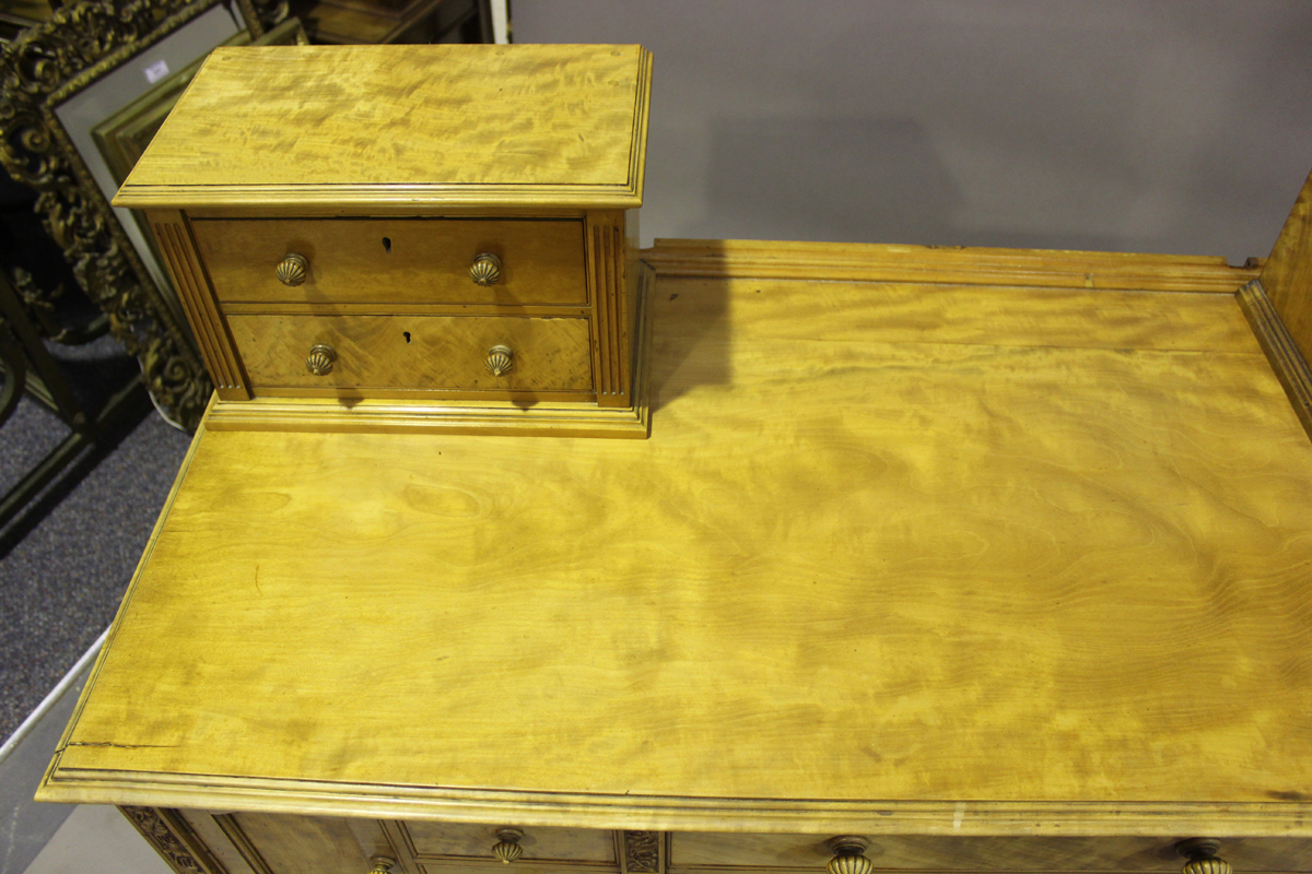 A late Victorian satinwood bedroom suite by M. Woodburn of Liverpool, comprising a wardrobe, - Image 26 of 26