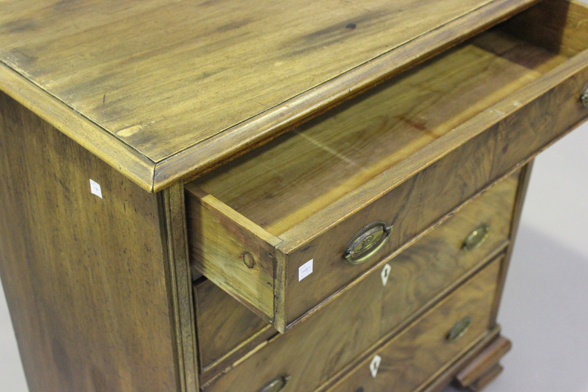 A 19th century and later mahogany chest of four graduated long drawers, on ogee bracket feet, height - Image 5 of 6