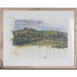 British School - Open Landscape, late 20th century watercolour, signed with monogram, 53cm x 76cm,