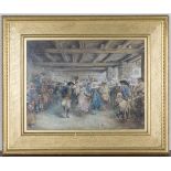 Ambrose Dudley - The Barn Dance, late 19th/early 20th century watercolour with gouache, signed, 41.