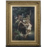 Robert Driscoll, after William-Adolphe Bouguereau - Nymphs and Satyr, 20th century oil on canvas,