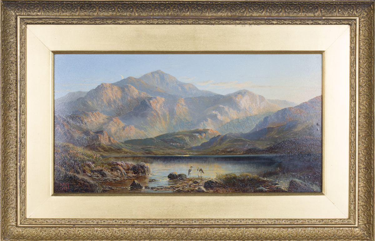 Alfred Augustus Glendening - 'A Highland Loch at Sunset', late 19th century oil on millboard, signed - Image 7 of 7