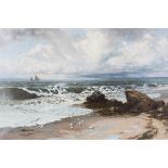 Thomas Rose Miles - 'Fresh Breeze & Flowing Tide', late 19th century oil on canvas, signed recto,