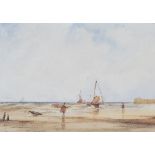 Anthony Vandyke Copley Fielding - 'The Shrimper', watercolour with scratching out, signed recto,