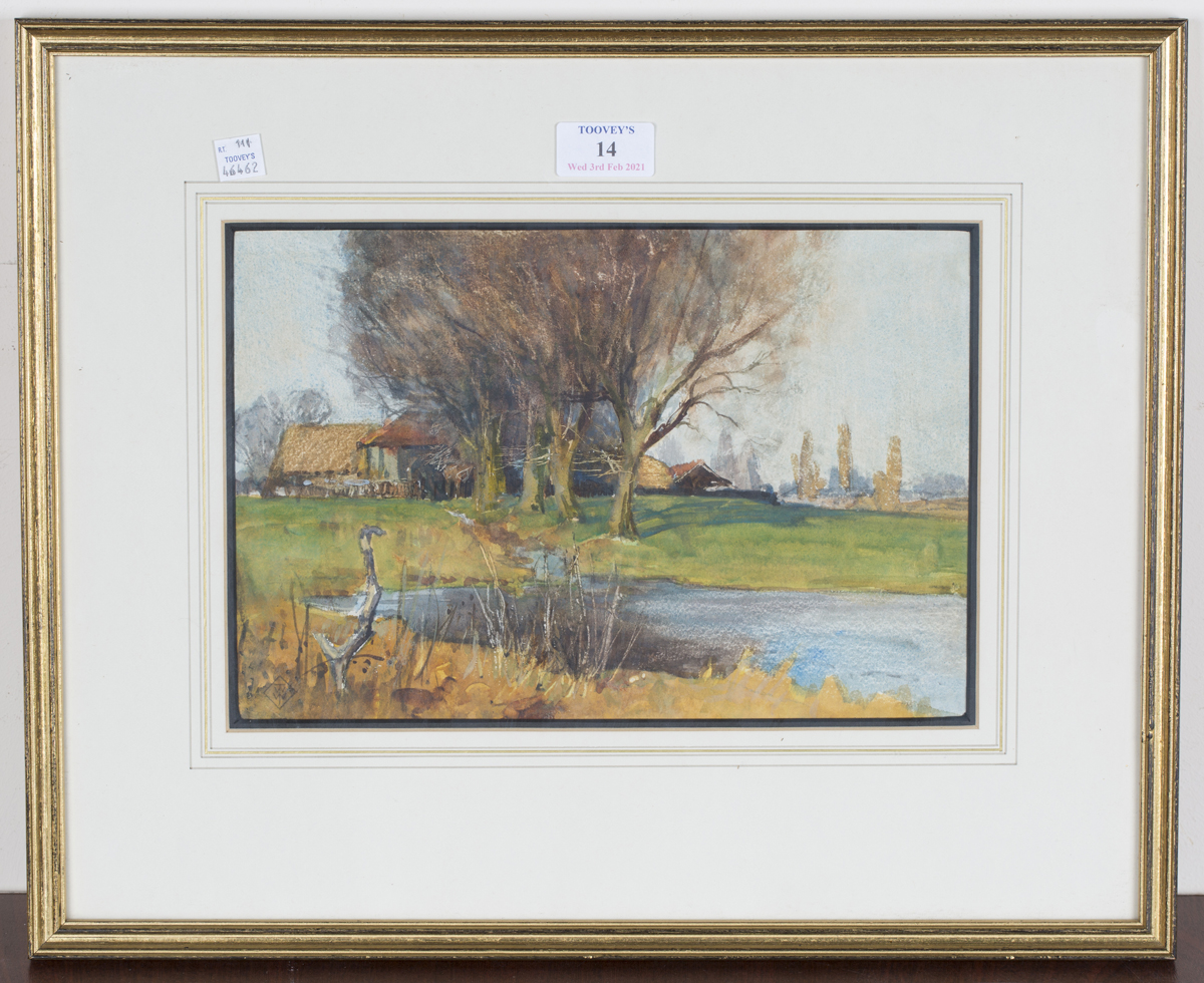 William Tatton Winter - 'An Autumn Day', early 20th century watercolour, signed with monogram recto, - Image 4 of 4