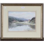 Fred Dixey - Landscapes with Ponds, probably Surrey, a pair of watercolours, both signed, each