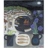 Alan Furneaux - 'Mousehole Harbour', oil on canvas, early 21st century oil on canvas, signed, 61cm x