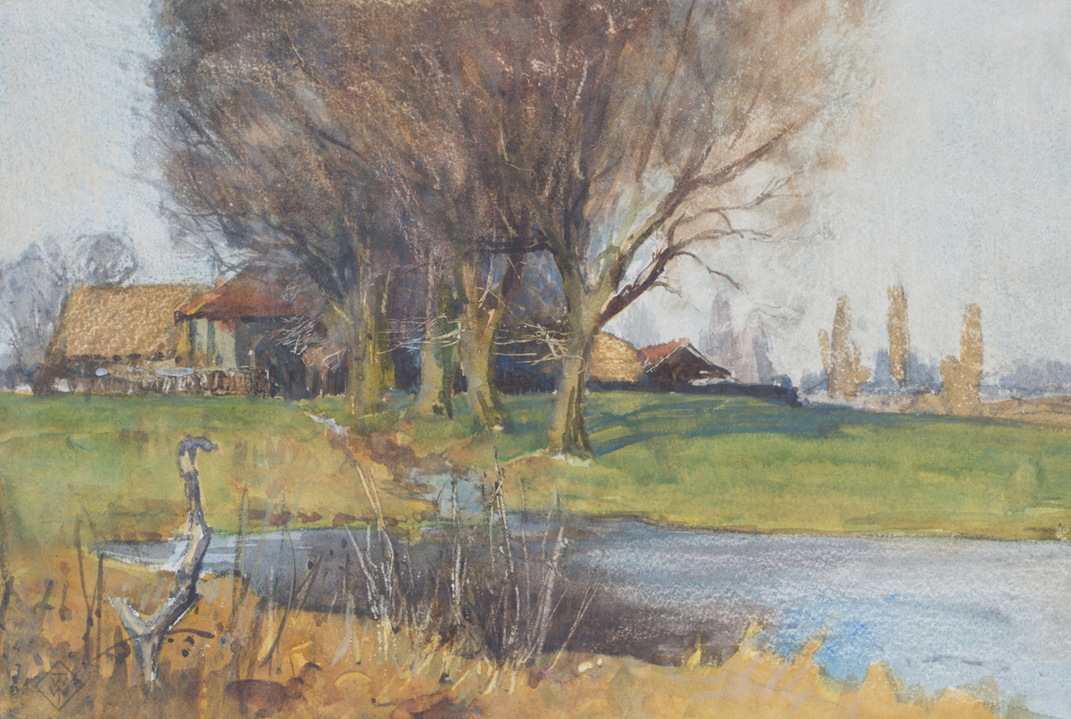 William Tatton Winter - 'An Autumn Day', early 20th century watercolour, signed with monogram recto,