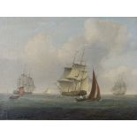 Circle of William Andersen - Boats and Ships in Calm Waters, early 19th century oil on canvas, 29.
