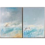 Christopher D. Hankey - 'Shore' and 'High Tide 14', a pair of oils on canvas, both signed, titled