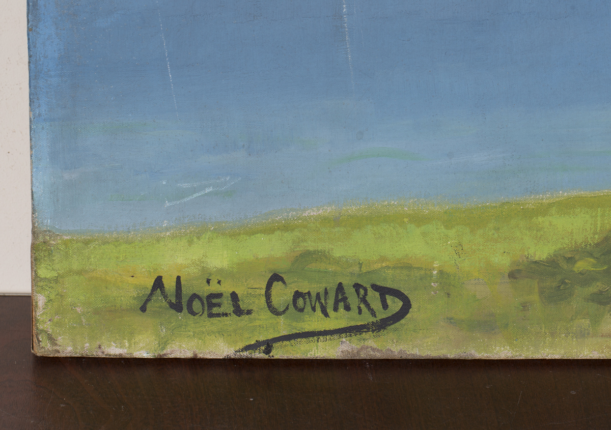 Noël Coward - 'Tree on the Edge of a Lake', 20th century oil on canvas, signed recto, titled and - Image 3 of 4