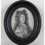 Circle of Thomas Forster - Oval Miniature Portrait of a Gentleman, plumbago on vellum, 10cm x 8cm,