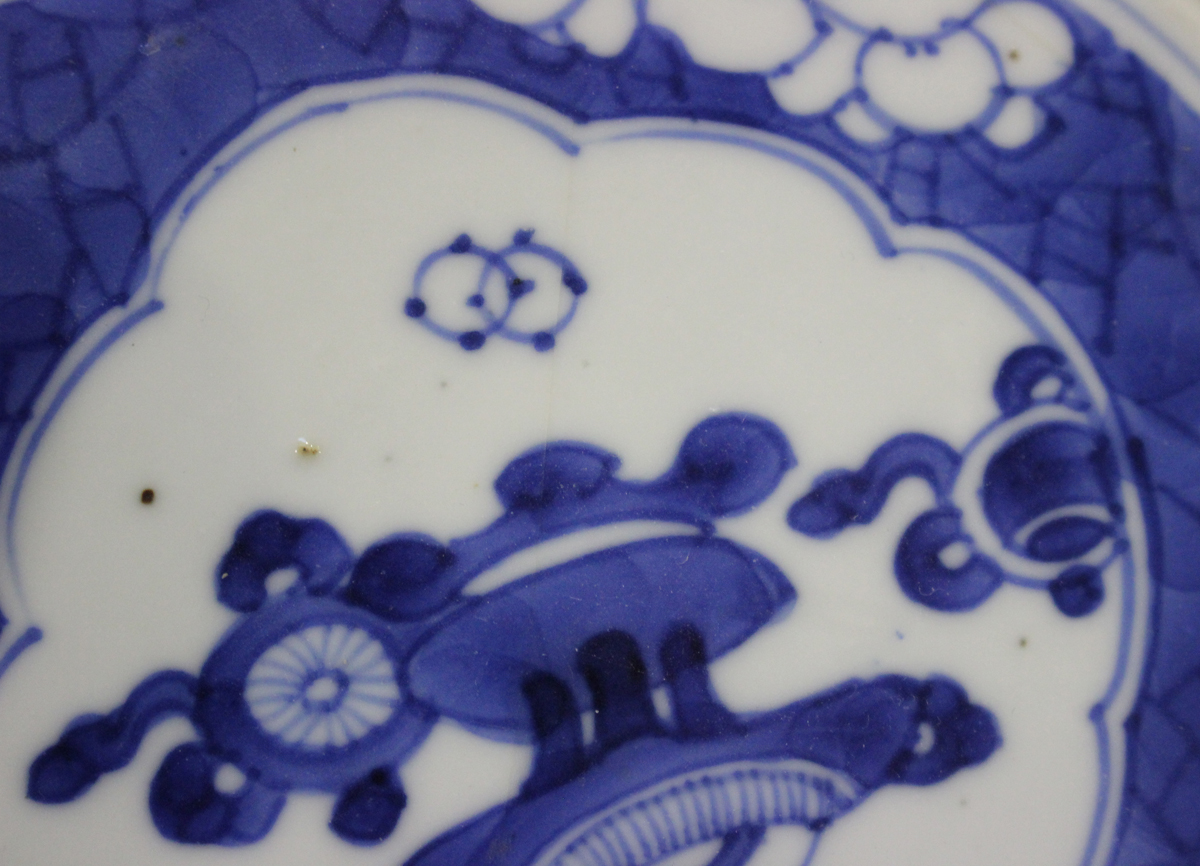 A Chinese blue and white porcelain ginger jar and cover, Kangxi period, painted with panels of - Image 4 of 11