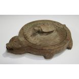 A Chinese Yixing stoneware inkstone, probably late Qing dynasty, modelled in the form of a