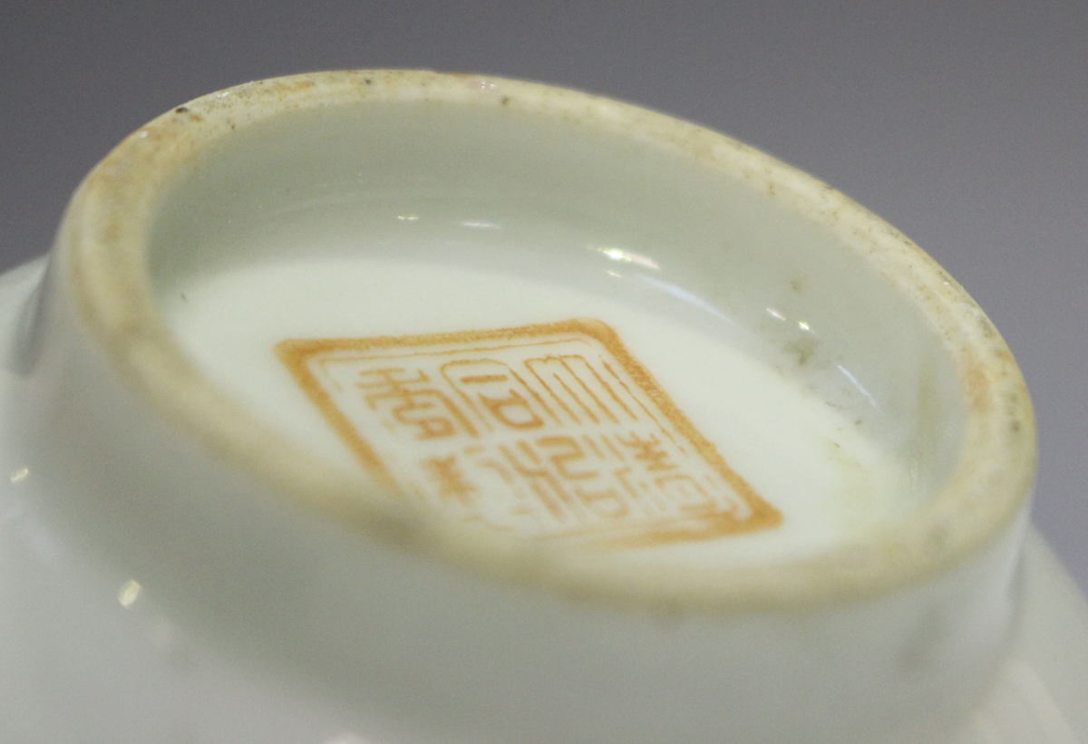 A Chinese famille rose porcelain bowl with integral 'pop-up' figure, mark of Tongzhi but probably - Image 3 of 10