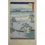 Utagawa Hiroshige (1797-1858) - two Japanese woodblock prints, mid-19th century, from the Fifty-