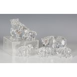 Five Swarovski Crystal Rare Encounters bears, including grizzly bear, designed by Heinz