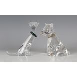 A Swarovski Crystal Symbols Collection dog, designed by Anton Hirzinger, and cat, designed by Adi