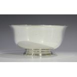 A Tiffany & Co sterling silver bowl of circular form with flared rim, on a stepped circular foot,