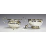 An Elizabeth II silver two-handled sugar bowl with gadrooned rim, presentation inscribed, London