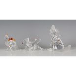 Three Swarovski Crystal Fairy Tales Collection figures, comprising Cinderella with slipper, designed