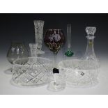 A mixed group of decorative glassware, including an Edinburgh International Crystal cut glass