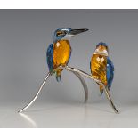 A Swarovski Crystal Silver Lake Collection paradise kingfisher, designed by Anton Hirzinger,