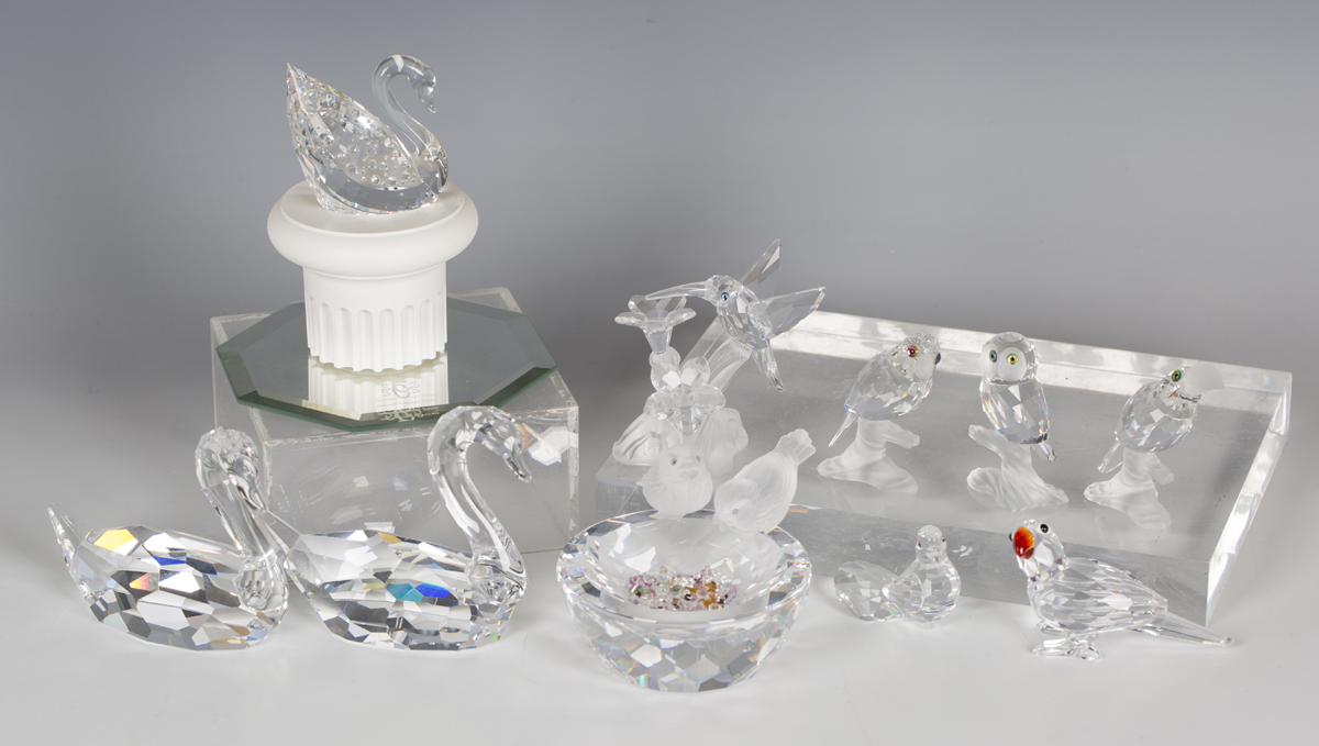 A Swarovski Crystal SCS Centenary swan, designed by Anton Hirzinger, signature to base, height