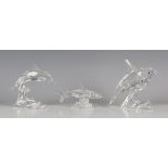 Three Swarovski Crystal South Sea Collection animals, comprising Killer Whale, designed by Michael
