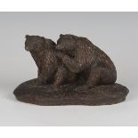 Phil Vanderlei - a late 20th century cast bronze model of two bears, bearing signature and limited