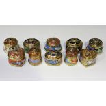 A group of ten modern House of Fabergé porcelain musical trinket boxes, from the 'Imperial Music Box