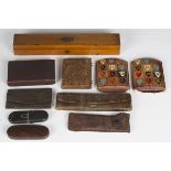A group of collectors' items, including a set of cased boxwood rules by Stanley, two early 20th