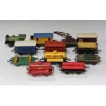 Ten items of Hornby gauge O goods rolling stock, comprising snow plough, gas cylinder wagon,