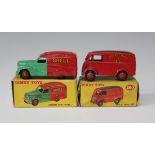 Two Dinky Toys vans, comprising a No. 260 Royal Mail van and a No. 470 Austin van 'Shell/BP', both