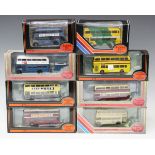 Forty-one Exclusive First Edition double-decker buses in various liveries, all boxed.Buyer’s Premium