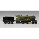 A Bowman gauge O spirit fired 4-4-0 locomotive, finished in green and black livery (fired), and