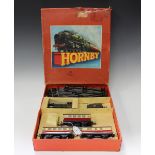 A Hornby Trains gauge O clockwork No. 51 BR passenger set, comprising 0-4-0 locomotive 50153,