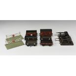 A collection of gauge O railway items, including kit-built goods rolling stock, scratch-built