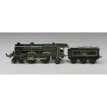 A Hornby Series gauge O clockwork E850 No. 3c 4-4-2 locomotive 'Lord Nelson' and tender, finished in
