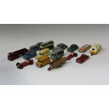A collection of Dinky Toys and Supertoys cars and commercial vehicles, including a No. 934 Leyland