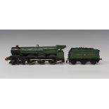 A gauge O electric 4-6-0 locomotive 'King George V' and tender, finished in Southern green livery (