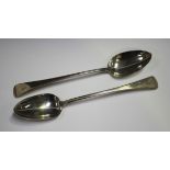 A pair of George III silver Old English pattern gravy spoons, London 1812 by Thomas Johnson,