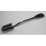 A Victorian silver Fiddle and Thread pattern stilton scoop, London 1873 with overstruck marks for