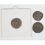 Three Edward I silver pennies.Buyer’s Premium 29.4% (including VAT @ 20%) of the hammer price.