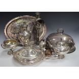An Elkington & Co plated Neoclassical four-piece tea set, height of hot water pot 30.5cm, an