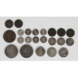 A collection of Victorian coinage, comprising two half-crowns, 1887 and 1894, three shillings, 1887,