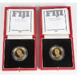 Two Royal Mint Gold Commemorative Issue Fiji two hundred dollar coins 1980, commemorating the