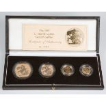 A Royal Mint 1985 Gold Proof Collection four-coin set, comprising five pounds coin, two pounds coin,